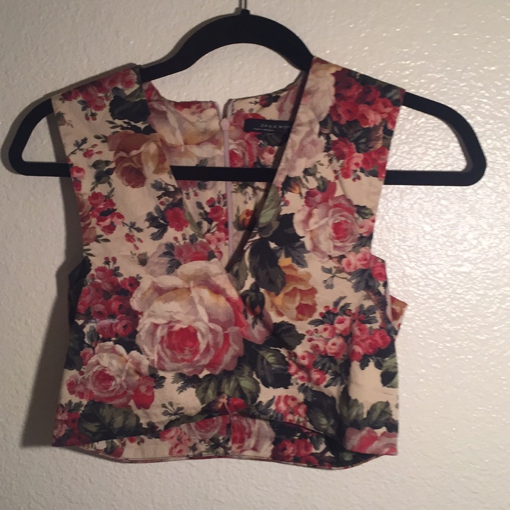 Floral dressy crop top